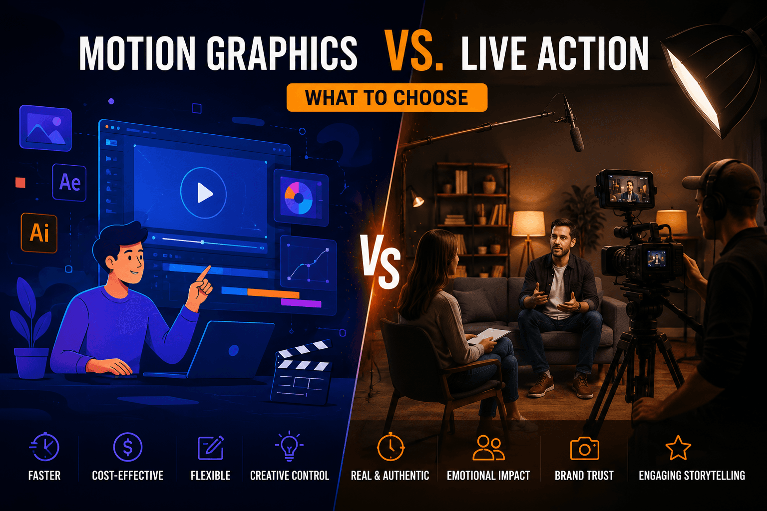 Motion Graphics vs. Live Action: What to Choose